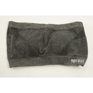 New Paris Blues Grey‎ Sleet Heather Logo Sports Bra Women's Size M Rib Knit
